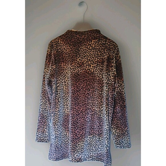 Lands End Women's COZY Relaxed Animal Print Tunic LARGE Long Sleeve SOFT lounge - Picture 1 of 8
